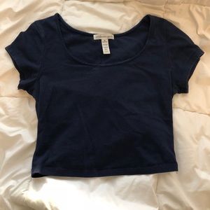 Navy blue crop top